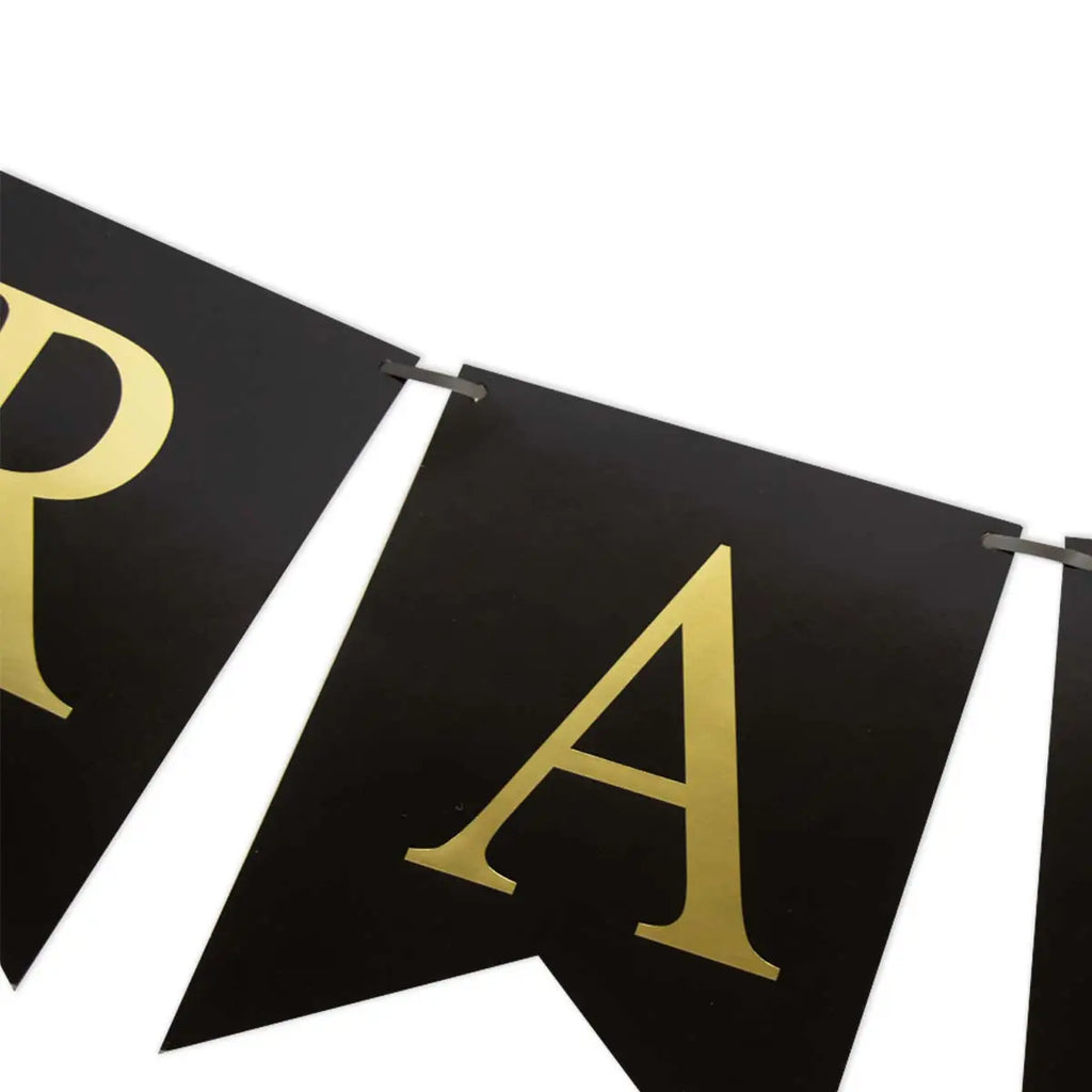 Ramadan Kareem Glitter Paper Bunting Black & Gold China