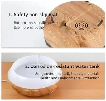 Aroma Volcano Ultrasonic Humidifier | 300ml Wood Grain Flame Essential Oil Diffuser (AM010) - almanaar Islamic Store