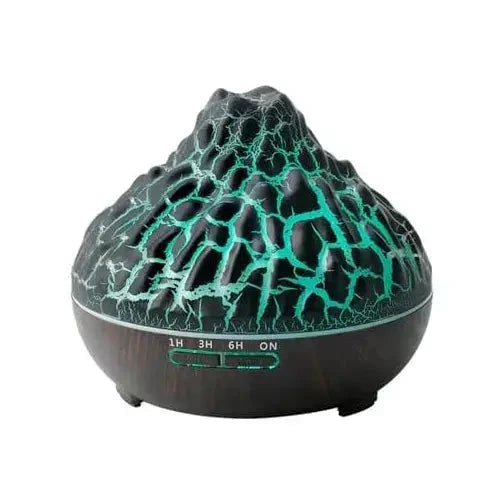 Aroma Volcano Ultrasonic Humidifier | 300ml Wood Grain Flame Essential Oil Diffuser (AM010) - almanaar Islamic Store