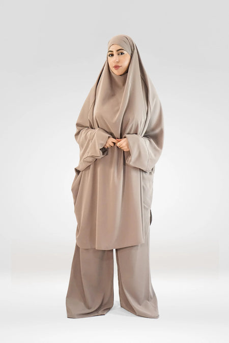 Jilbab with Palazzo - Mocha - almanaar Islamic Store