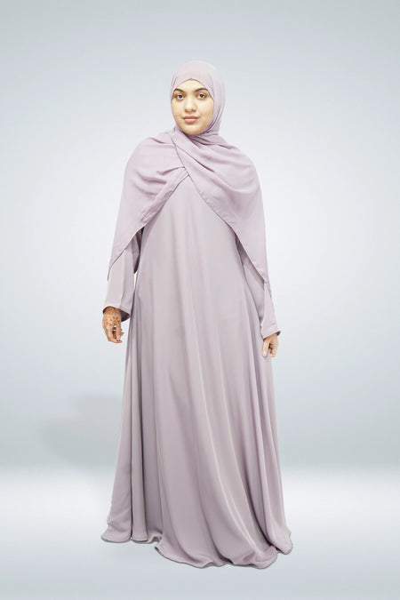 Premium Quality Korean Nida Plain Side Zip Abaya Lavender - almanaar Islamic Store