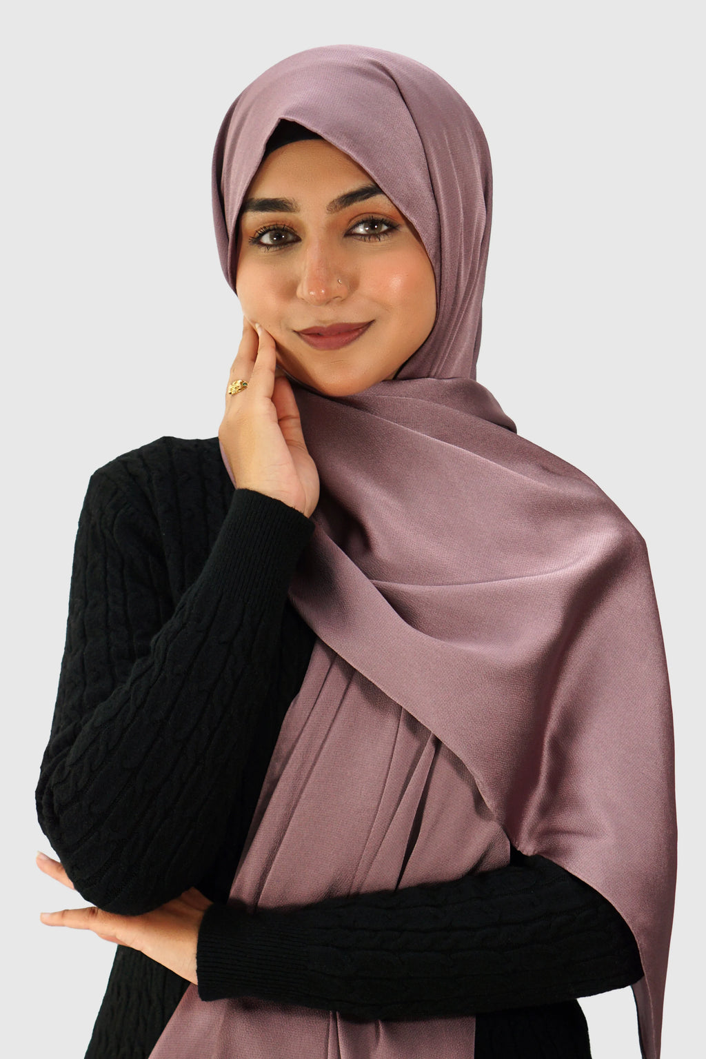 Luxury Satin Hijab – Pink - almanaar Islamic Store