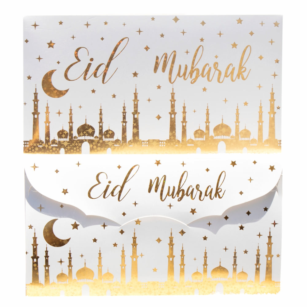 Gold Foil Eid Mubarak Money Envelopes 10-Pcs - almanaar Islamic Store