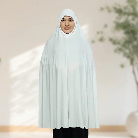 One Piece Prayer Hijab White - almanaar Islamic Store