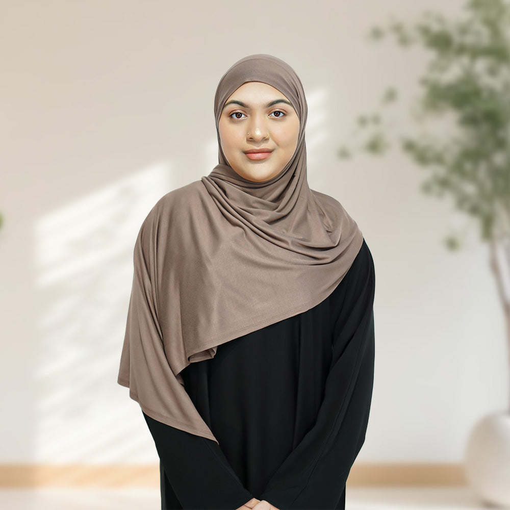 Deluxe Quality Egyptian Jersey Hijab - Khaki
