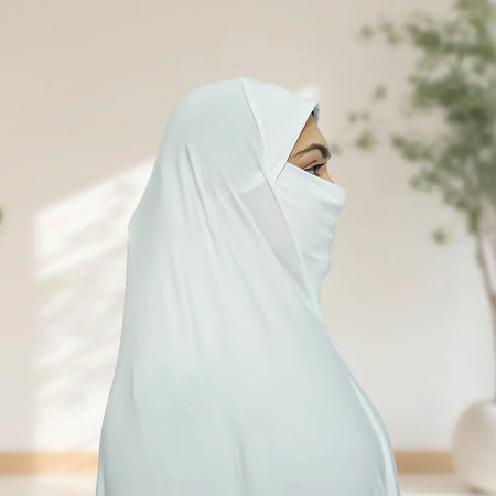 One Piece Prayer Hijab White - almanaar Islamic Store