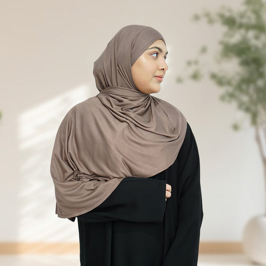 Deluxe Quality Egyptian Jersey Hijab - Khaki