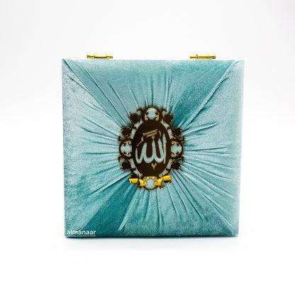 Fancy Sky Blue Gift Box Velvet with full Qur'an Tasbeeh|Islamic Wedding Gifts |Muslim Gifts