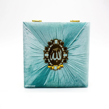 Fancy Sky Blue Gift Box Velvet with full Qur'an Tasbeeh|Islamic Wedding Gifts |Muslim Gifts - almanaar Islamic Store