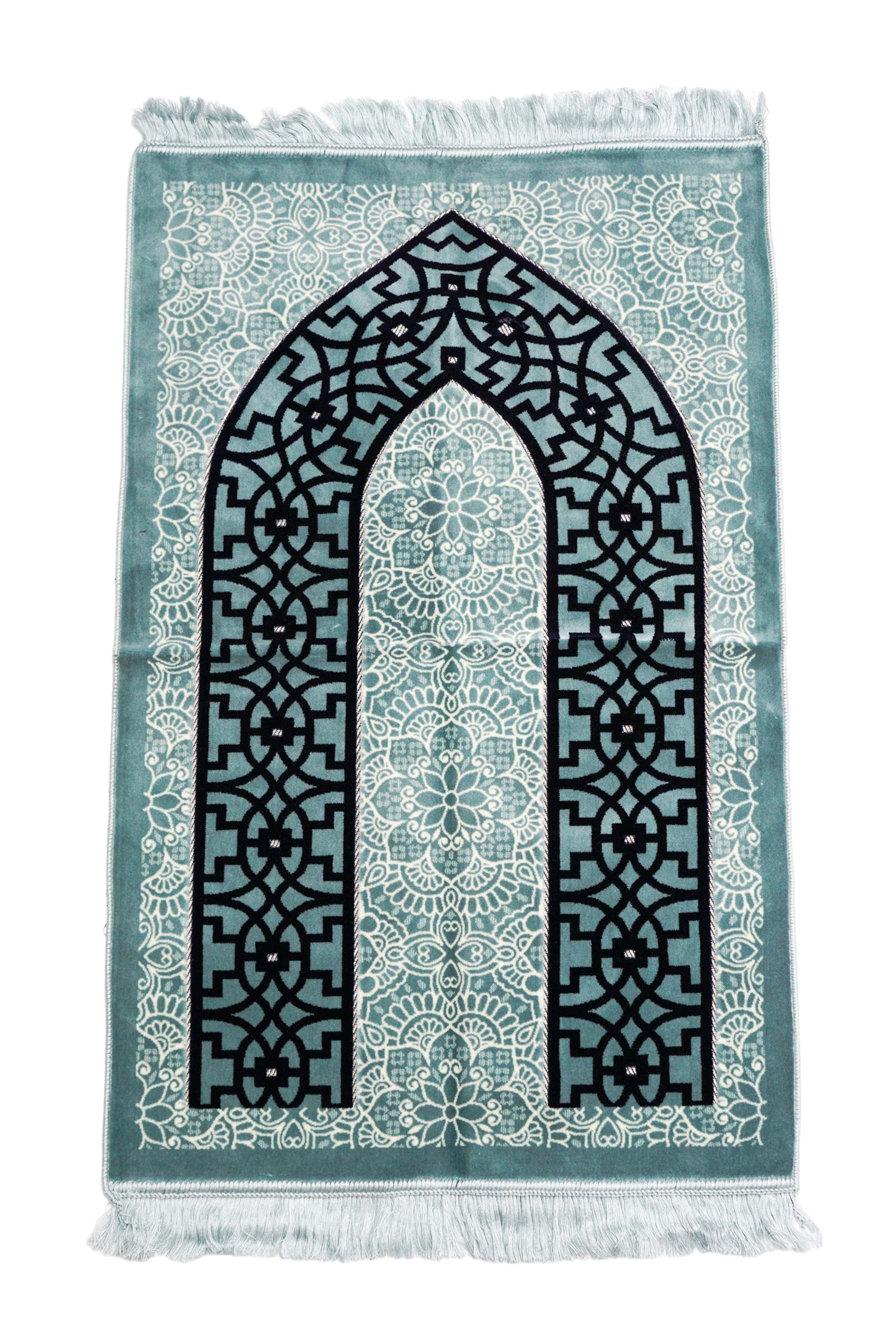 Turkish Luxury Velvet Soft Material Islamic Prayer Rug Janamaz - almanaar Islamic Store