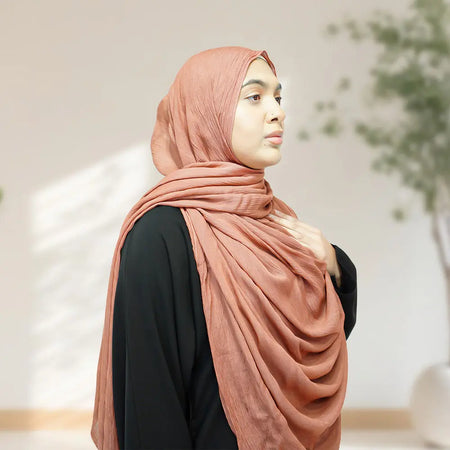 Premium Rayon Crinkle Hijab - Maxi Size - Blush Pink - almanaar Islamic Store