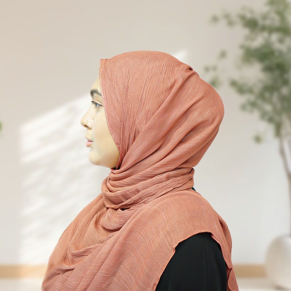 Premium Rayon Crinkle Hijab - Maxi Size - Blush Pink