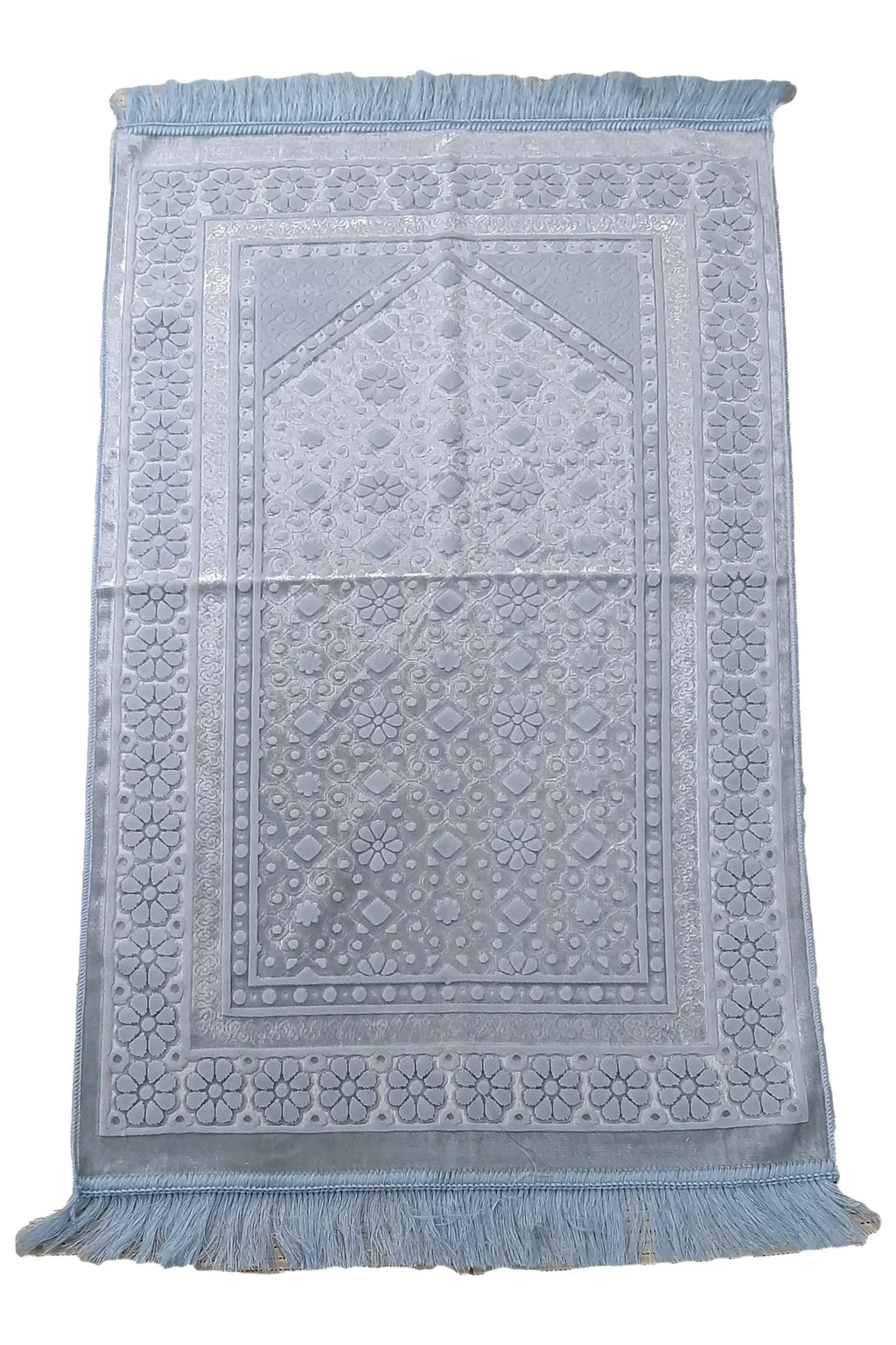 Luxury Velvet Islamic Prayer Rug Floral Stamp - almanaar Islamic Store