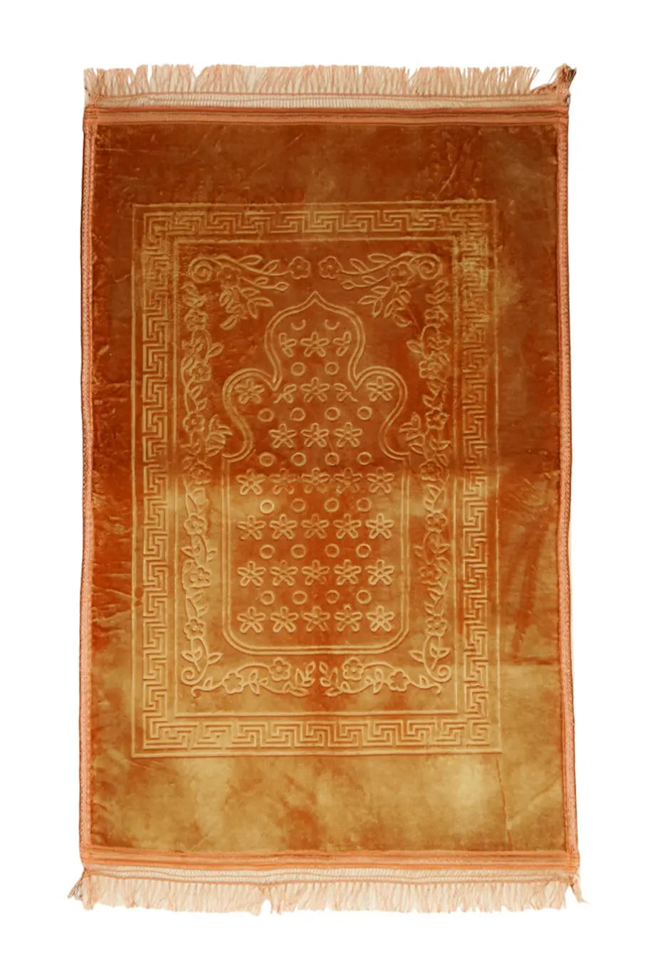 XL Soft Velvet Islamic Prayer Mat - Golden China