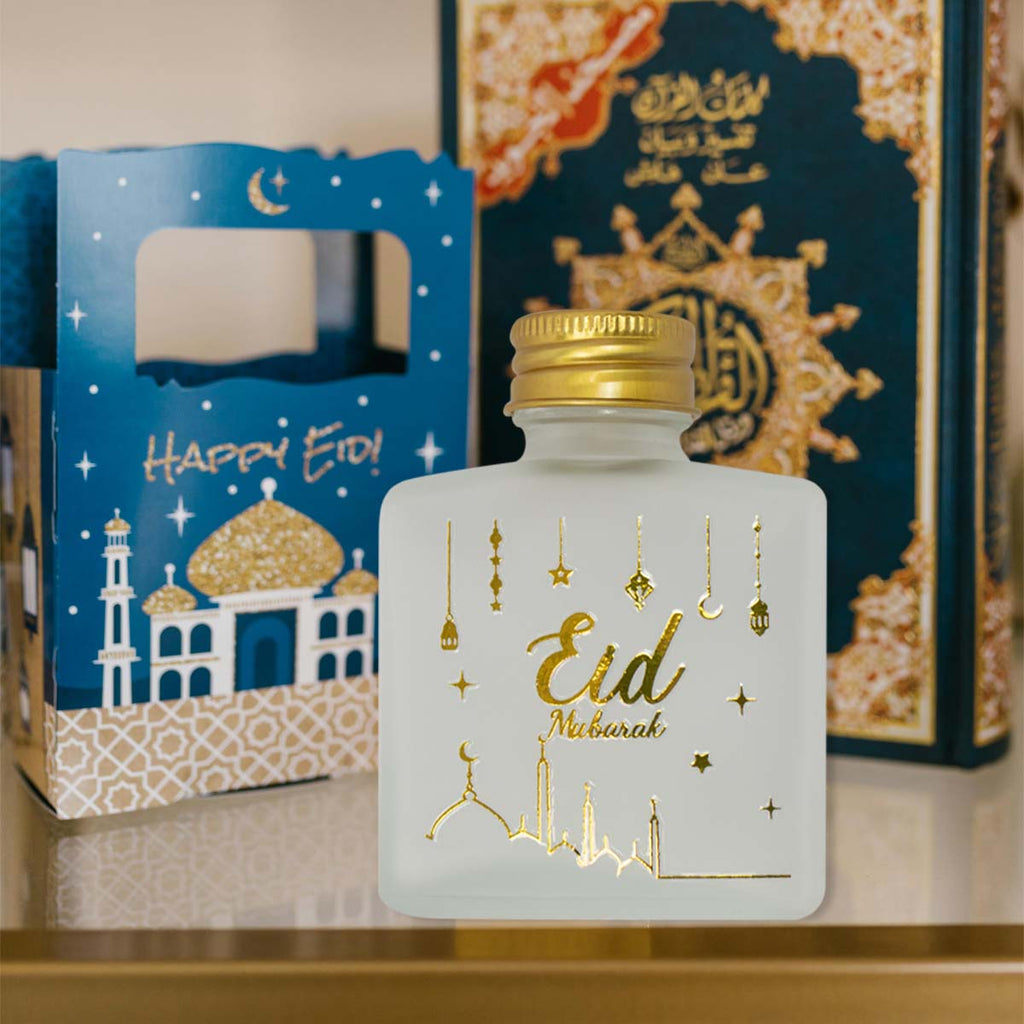 Elegant Eid Mubarak Glass Water Bottle (100ml) - almanaar Islamic Store