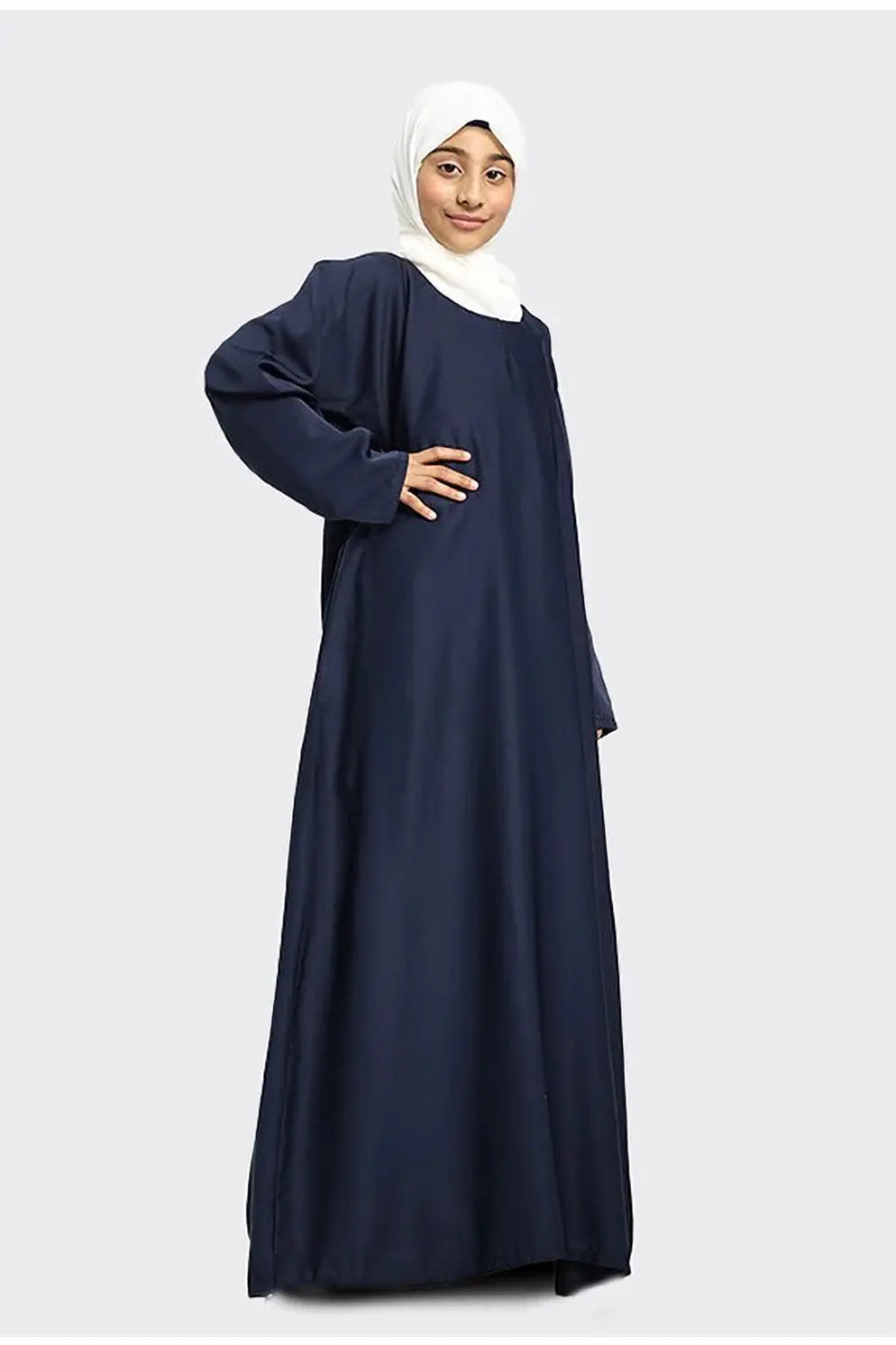 Girls Plain Nidha Abaya Navy - almanaar Islamic Store