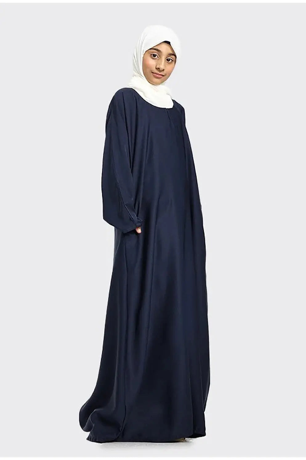 Girls Plain Nidha Abaya Navy - almanaar Islamic Store