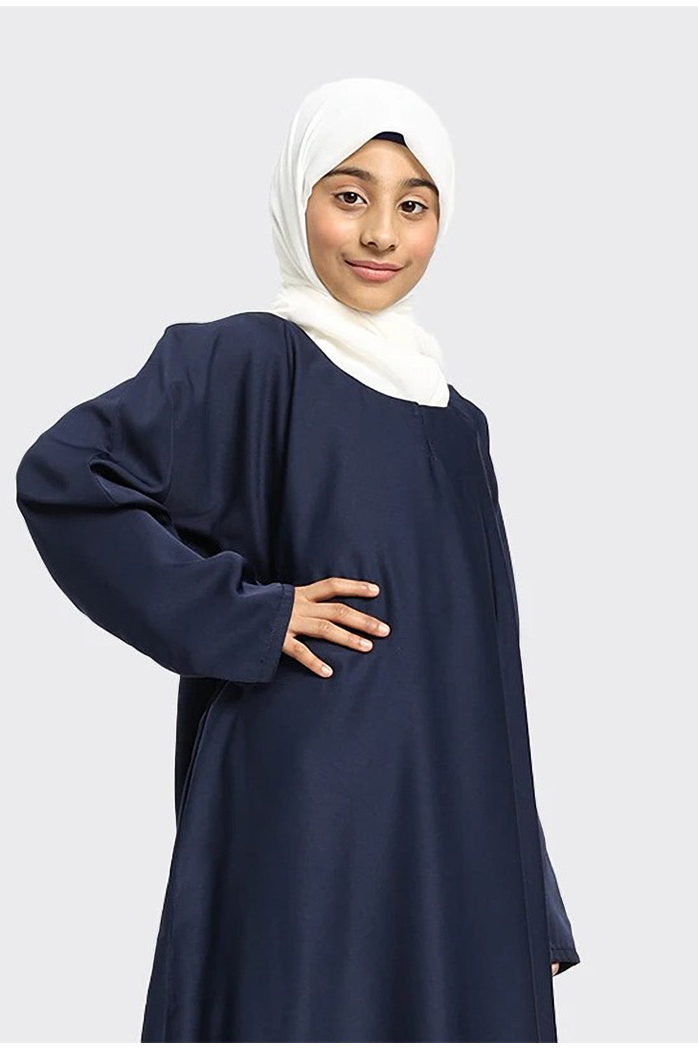 Girls Plain Nidha Abaya Navy - almanaar Islamic Store