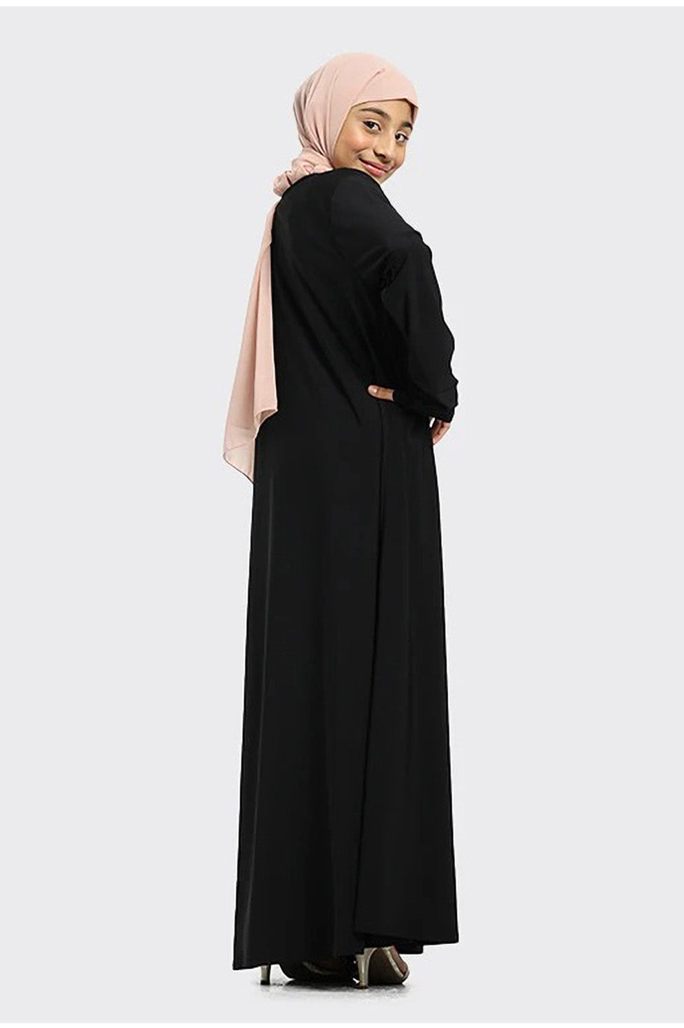 Plain Jersey Abaya Girls Black - almanaar Islamic Store