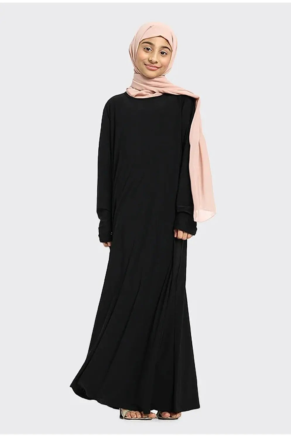 Plain Jersey Abaya Girls Black - almanaar Islamic Store