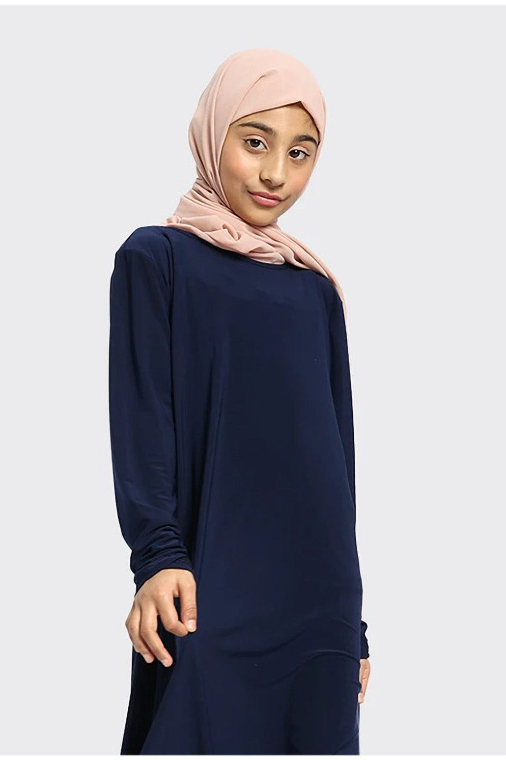 Plain Jersey Abaya Girls Navy - almanaar Islamic Store
