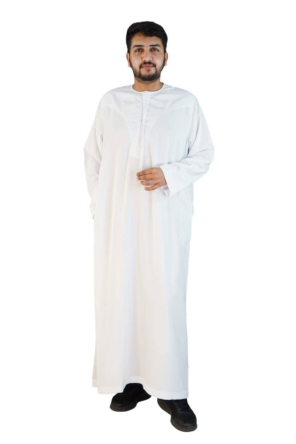 White Emirati Tassel Thobe | Almanaar Islamic Store