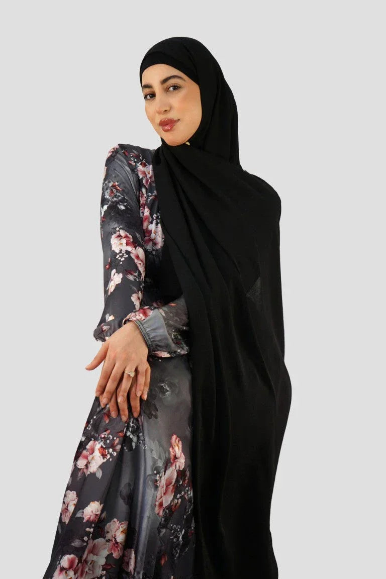 Premium Chiffon Hijab – Black - almanaar Islamic Store