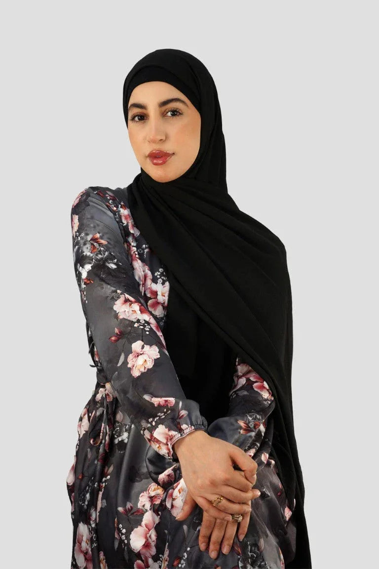 Premium Chiffon Hijab – Black - almanaar Islamic Store