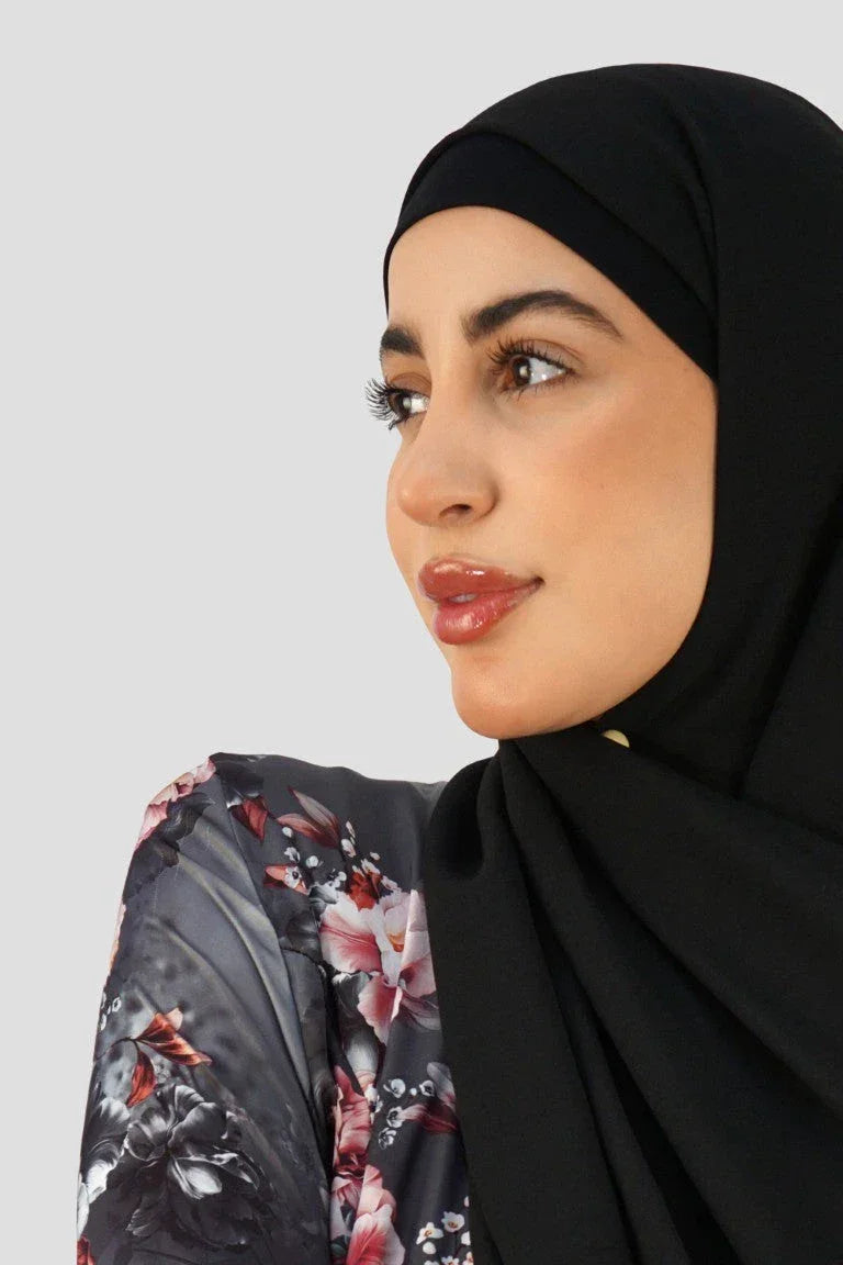 Premium Chiffon Hijab – Black - almanaar Islamic Store