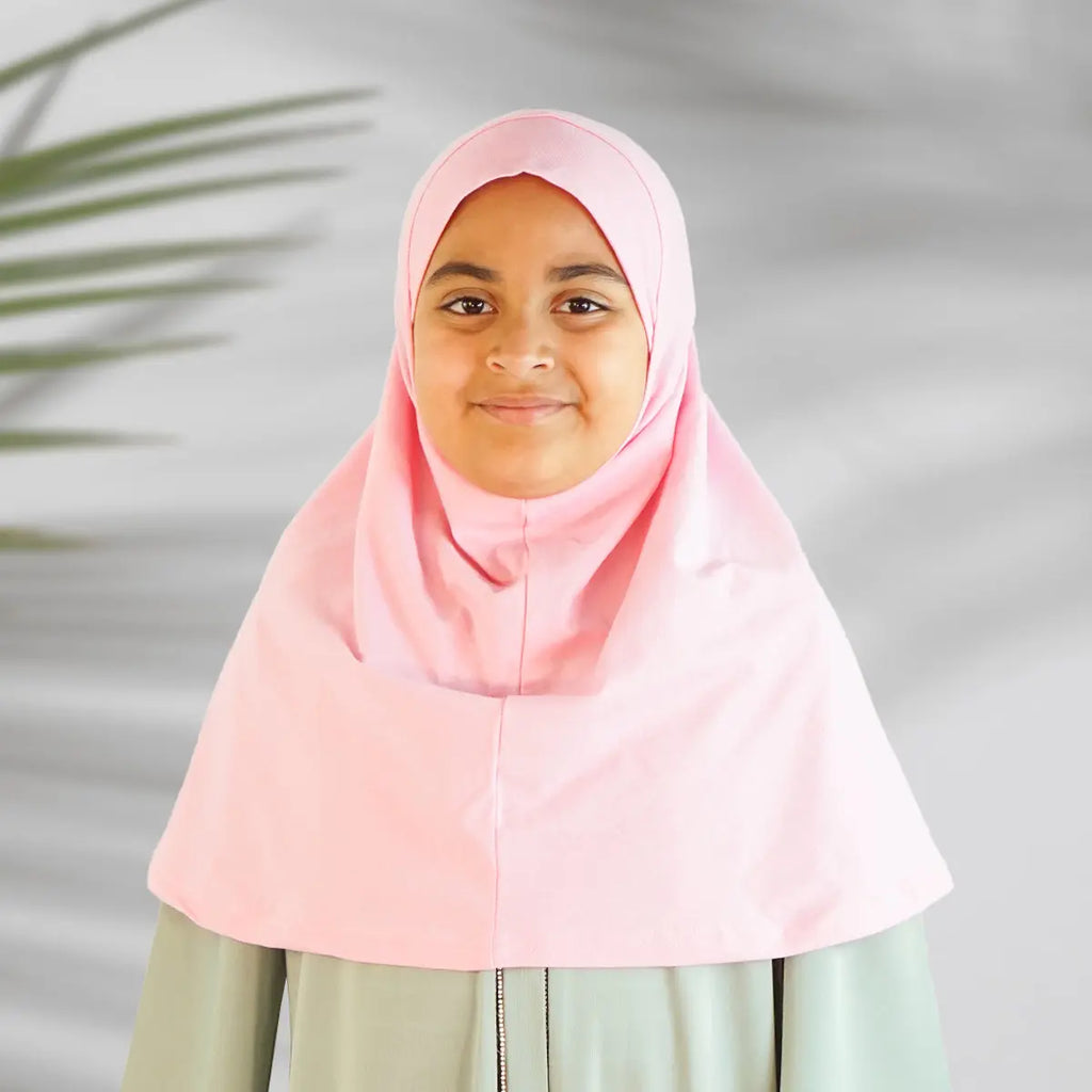 Children’s Plain Cotton Pull-On Hijab Blush Pink Almanaar