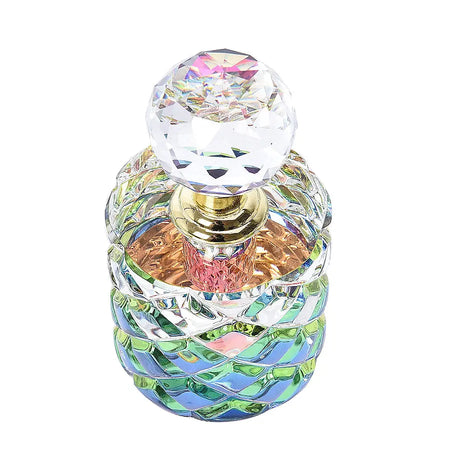 Crystal Refillable Perfume Bottle with Colourful Base - almanaar Islamic Store