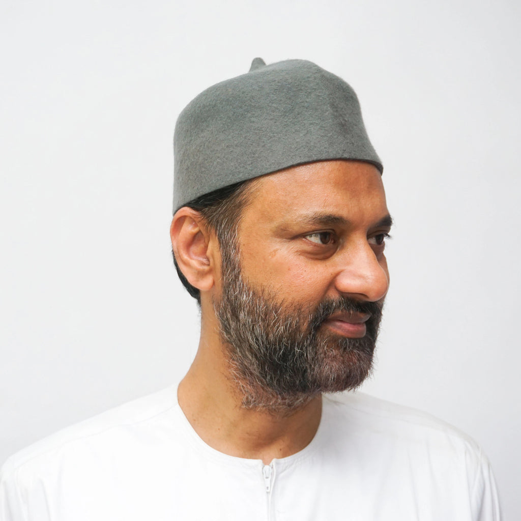 Men’s Classic Wool Beret – Grey almanaar Islamic Store