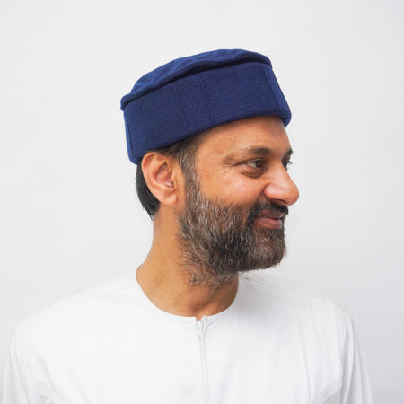 Men’s Traditional Peshawari Cap – Navy almanaar Islamic Store