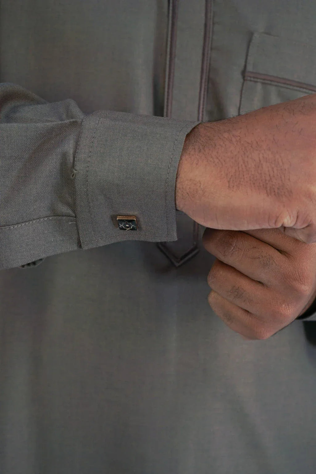 Luxurious heavy cotton winter thobe with elegant design almanaar Islamic Store