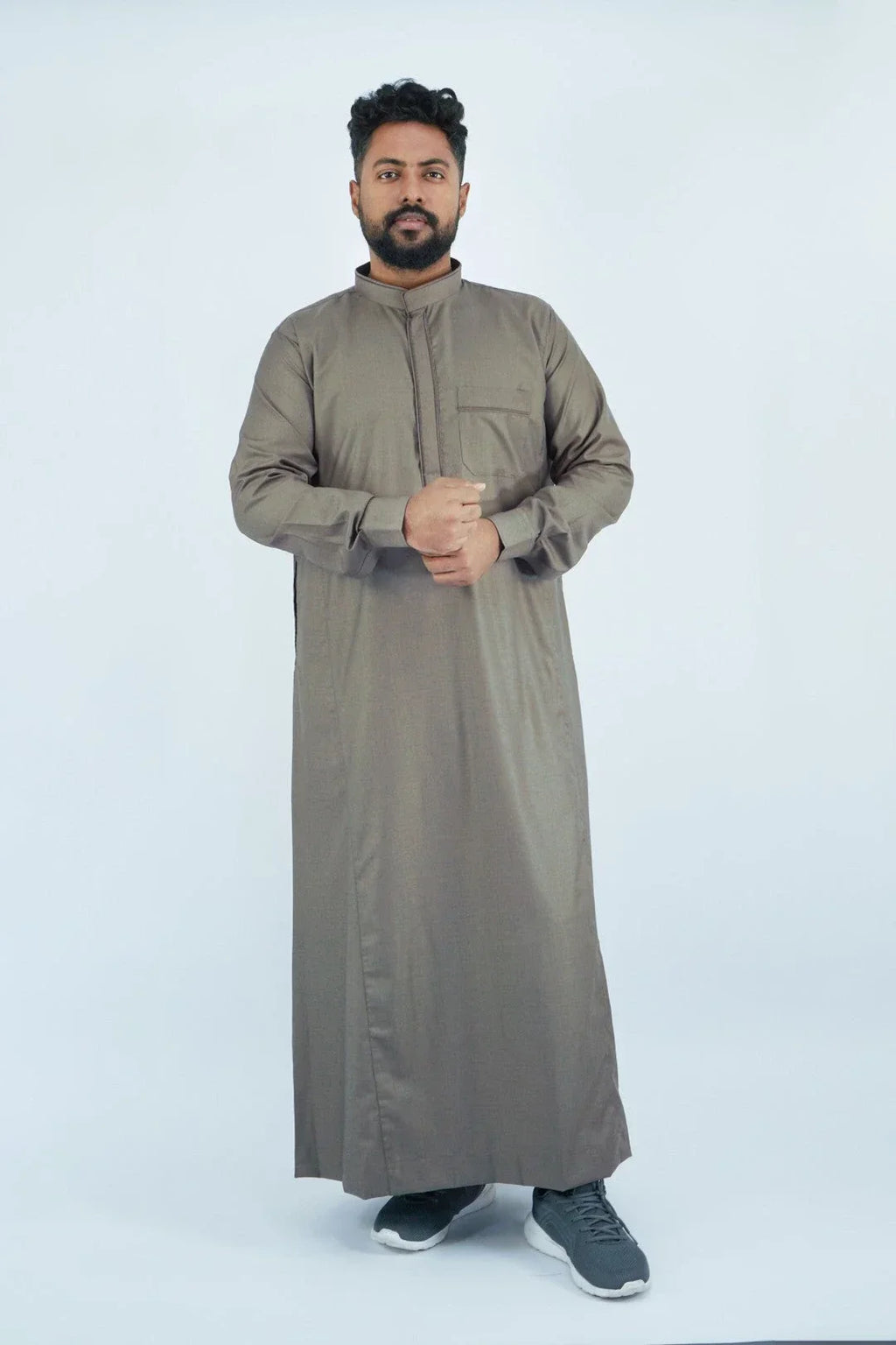 Luxurious heavy cotton winter thobe with elegant design almanaar Islamic Store