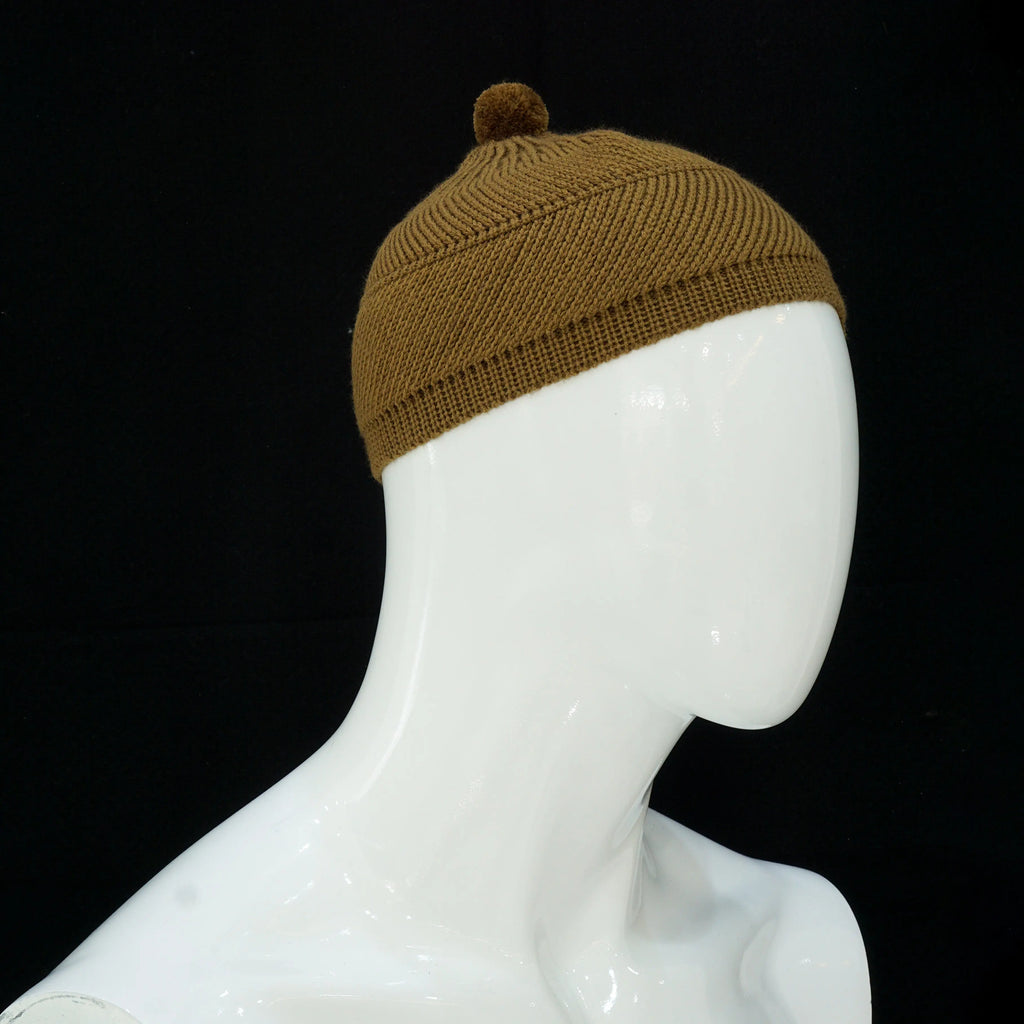 Brown - Warm Knitted Prayer Hat - almanaar Islamic Store