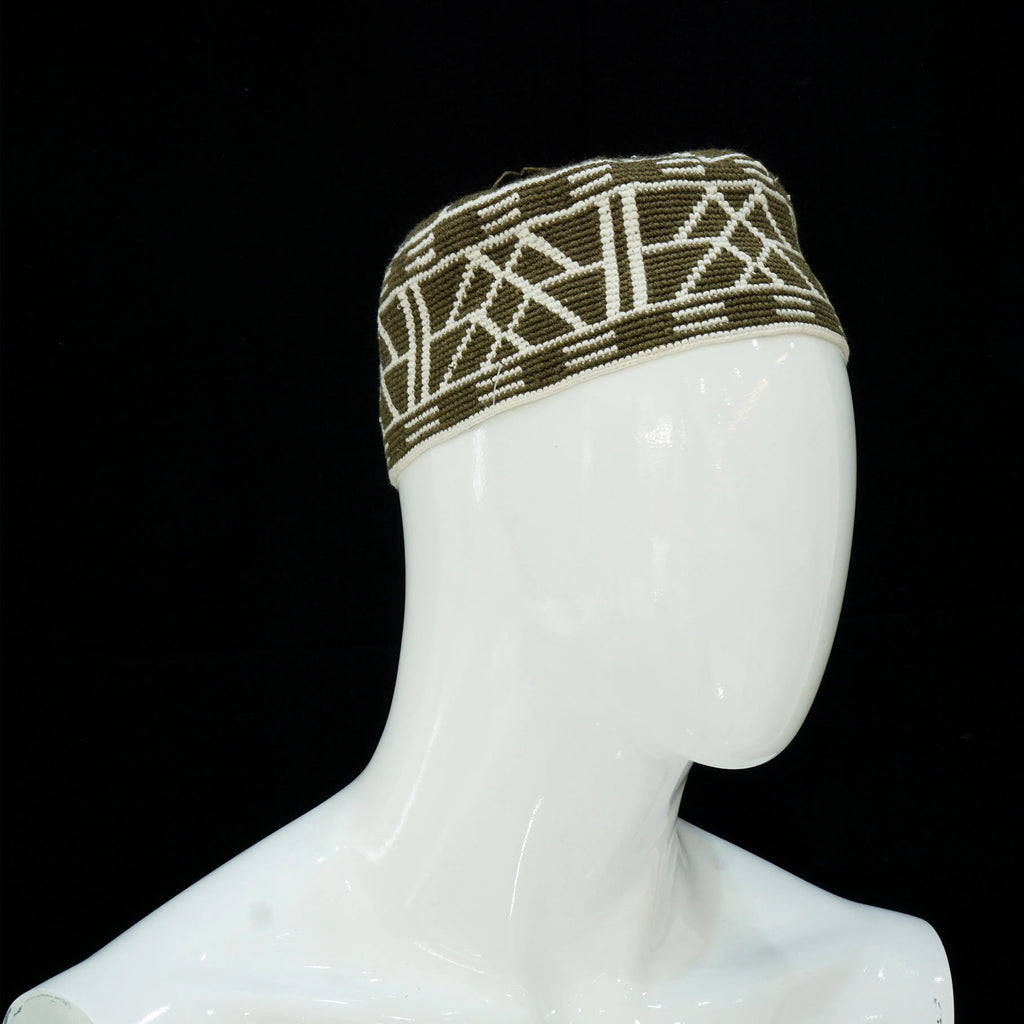 Men's Luxury Solid Prayer Hat | Kufi Olive - almanaar Islamic Store