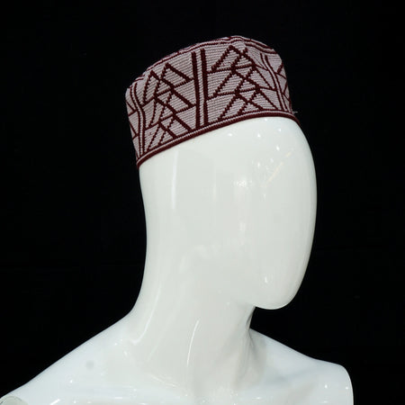 Men's Luxury Solid Prayer Hat | Kufi Maroon - almanaar Islamic Store