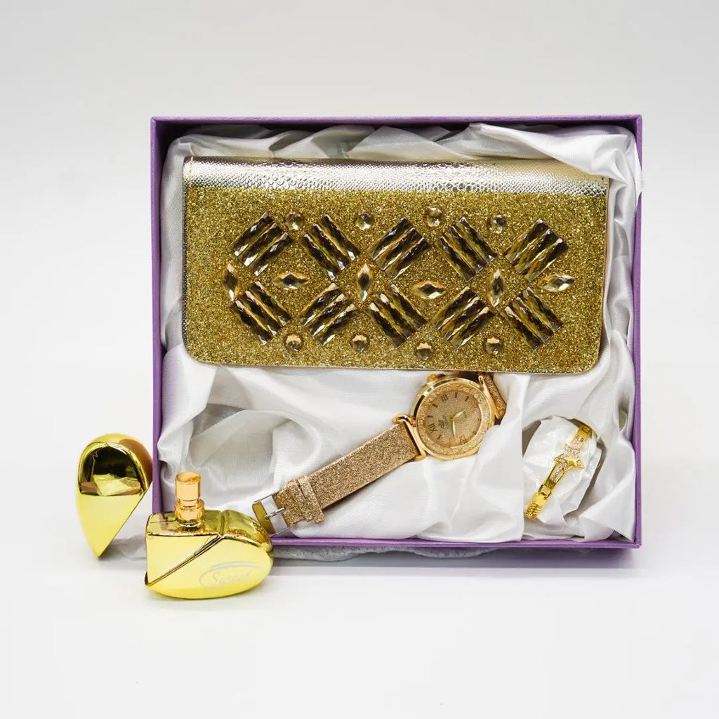 Ladies Gift Set Watch|Perfume|Bracelet|Clutch - almanaar Islamic Store