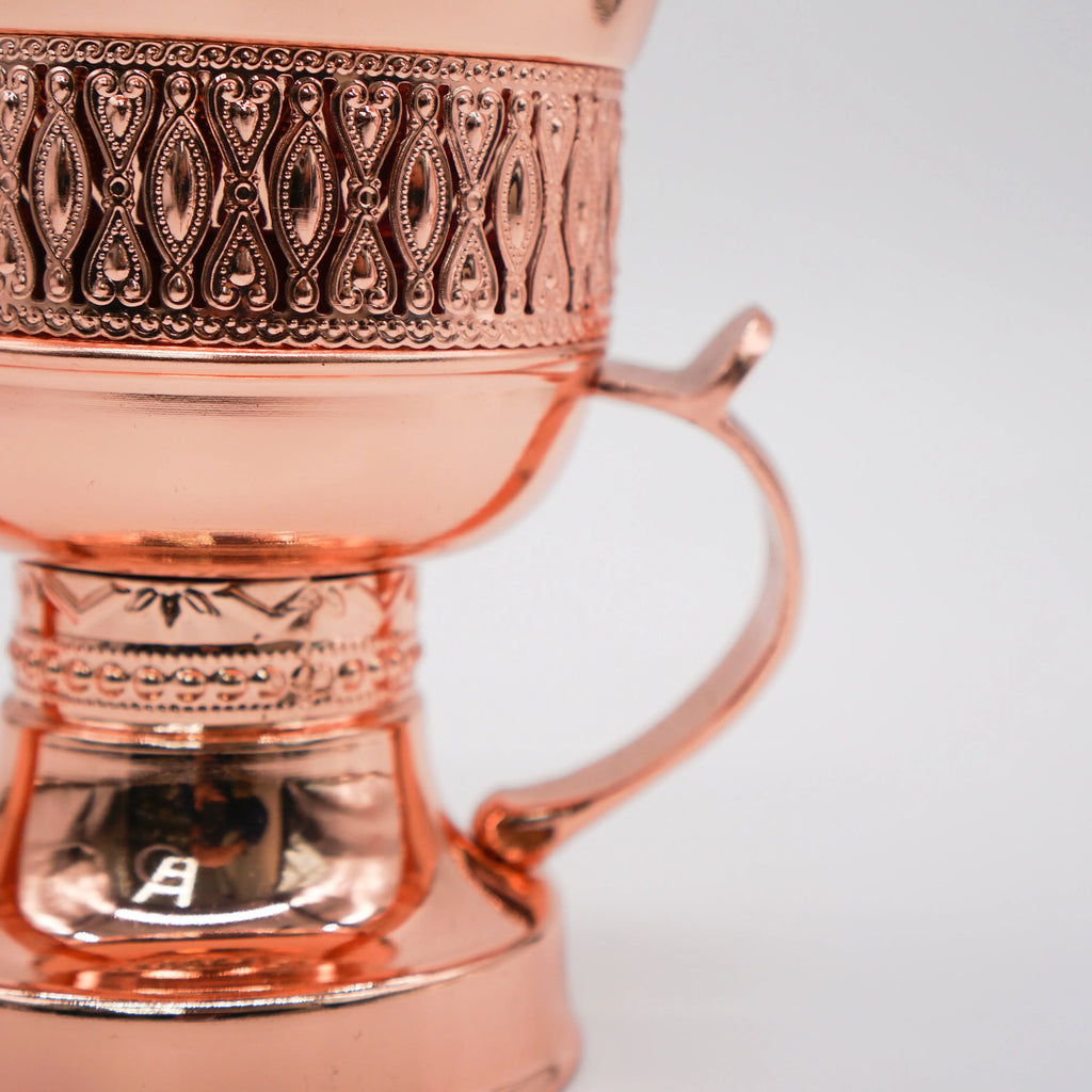 Traditional Arabic Rose Gold Metal Bakhoor Burner Trophy Style - almanaar Islamic Store