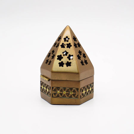 Small Pyramid Metal Bakhoor Burner - almanaar Islamic Store