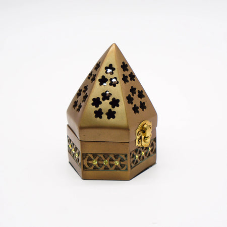 Small Pyramid Metal Bakhoor Burner - almanaar Islamic Store