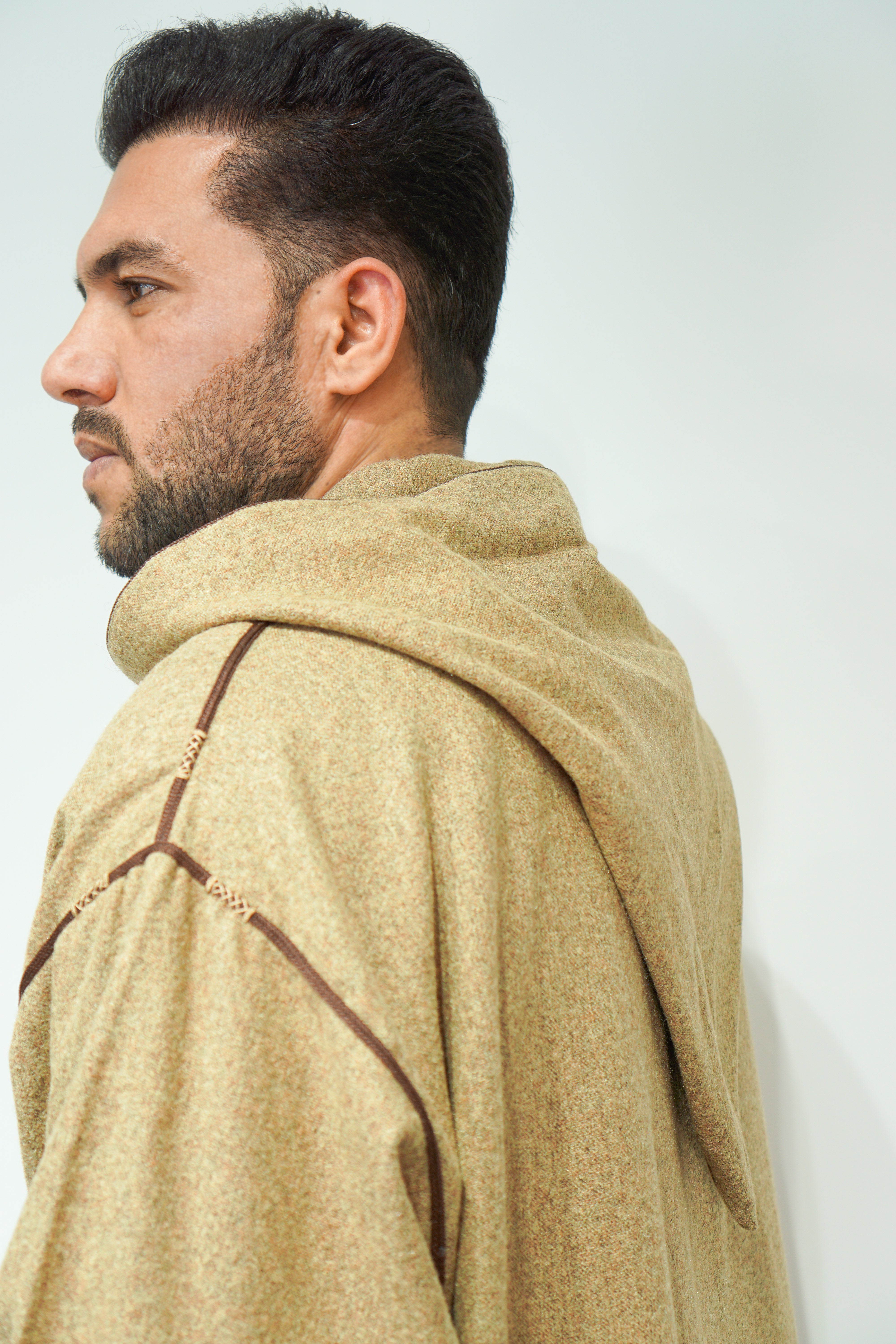 Gold Premium Moroccan Winter Hoodie Thobe - almanaar Islamic Store