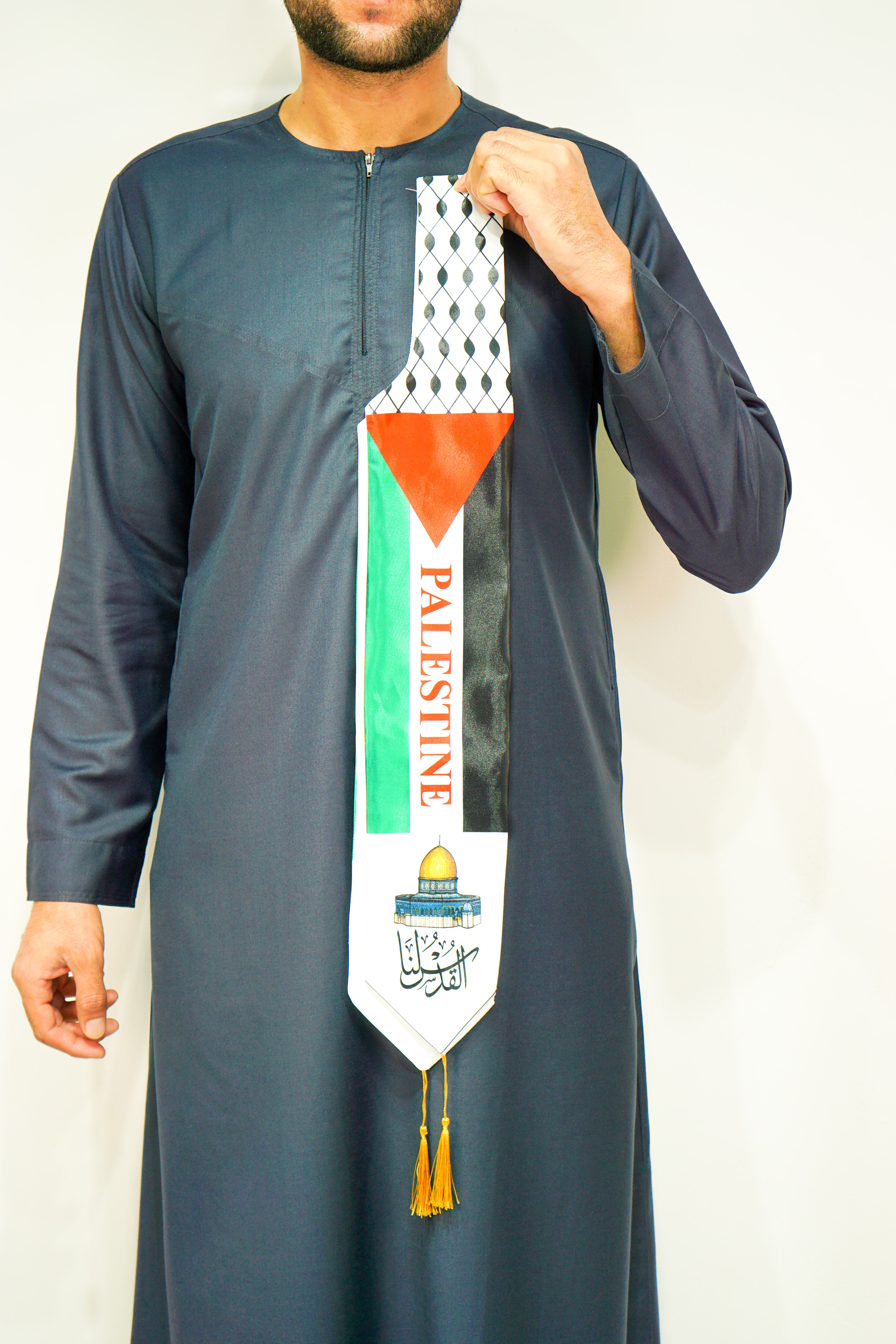 Palestine Neck Scarf Quds Satin - almanaar Islamic Store