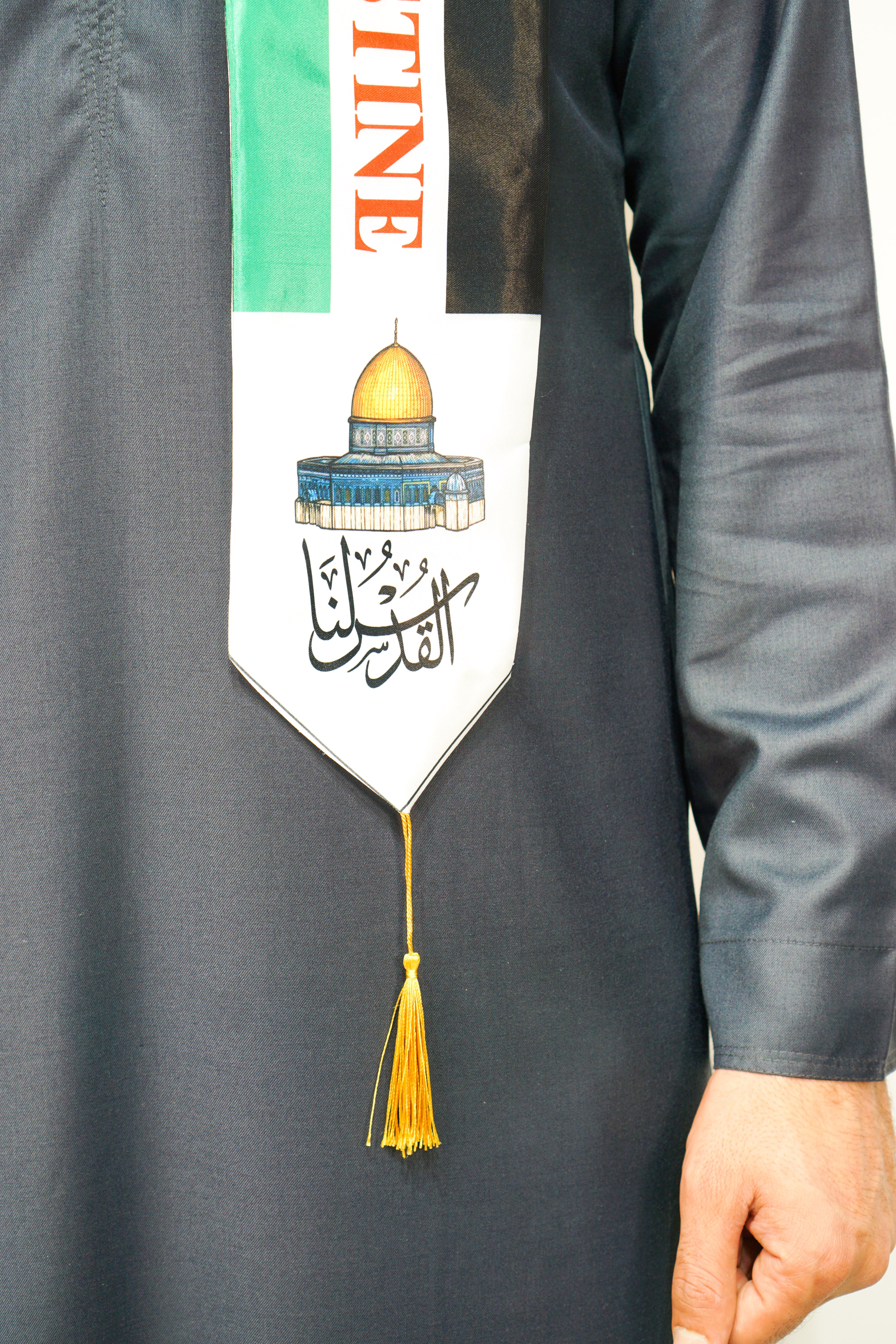 Palestine Neck Scarf Quds Satin - almanaar Islamic Store