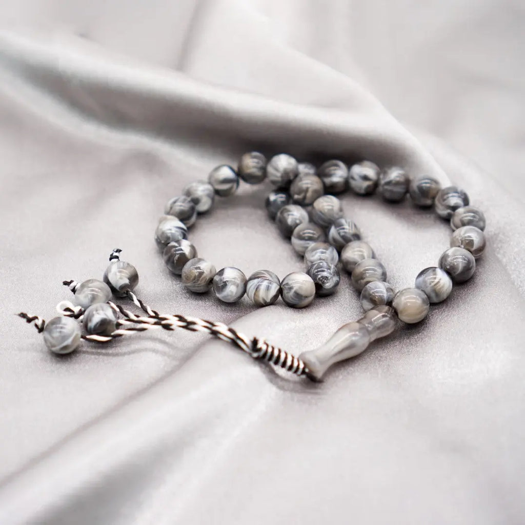 33-Beads Pearl Tasbeeh Grey - almanaar Islamic Store