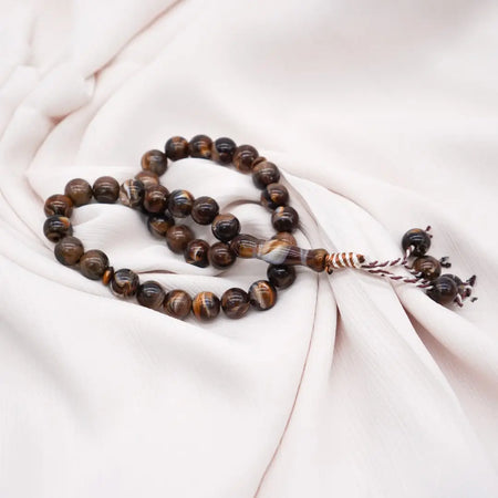 33-Beads Pearl Tasbeeh Brown - almanaar Islamic Store