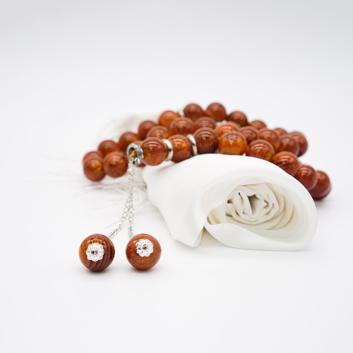 XL Acrylic Prayer Tasbeeh 35 Beads Light Brown