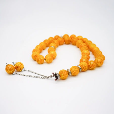 XL Acrylic Prayer Tasbeeh 35 Beads Melon Yellow - almanaar Islamic Store