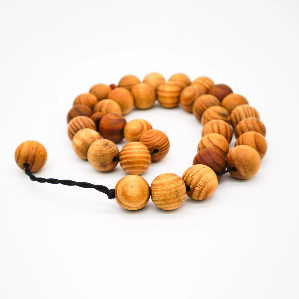 XL Acrylic Prayer Tasbeeh 33 Beads Wooden - almanaar Islamic Store